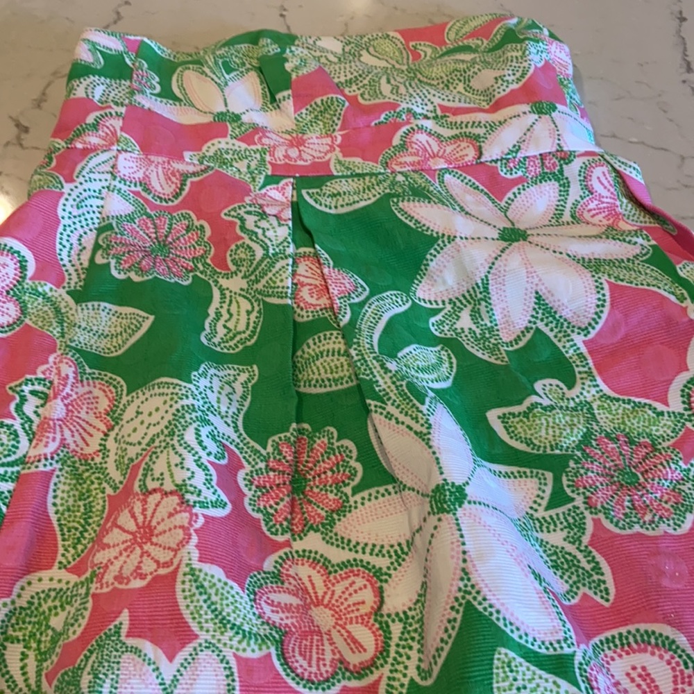 Lily Pulitzer Strapless Dress Pink & Green Size 4 - Picture 2 of 5